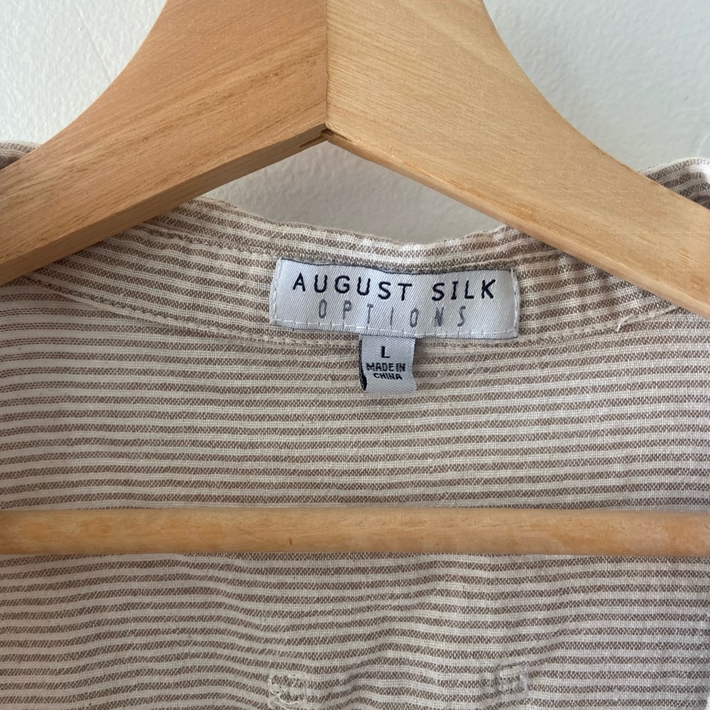 STRIPED LINEN BLOUSE - Picture 8 of 8